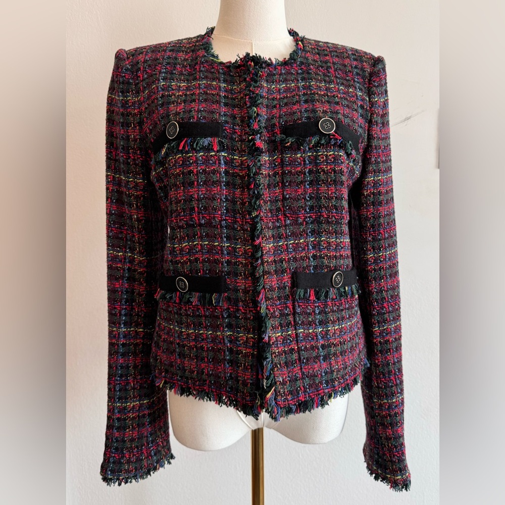 Veronica Beard Pink and Black Tweed Blazer